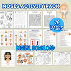 Moses Coloring Pages, Moses Activity Pack, Sunday School Activity, Bible Lesson, Old Testament, Genesis, Christian Craft, Moses and Exodus