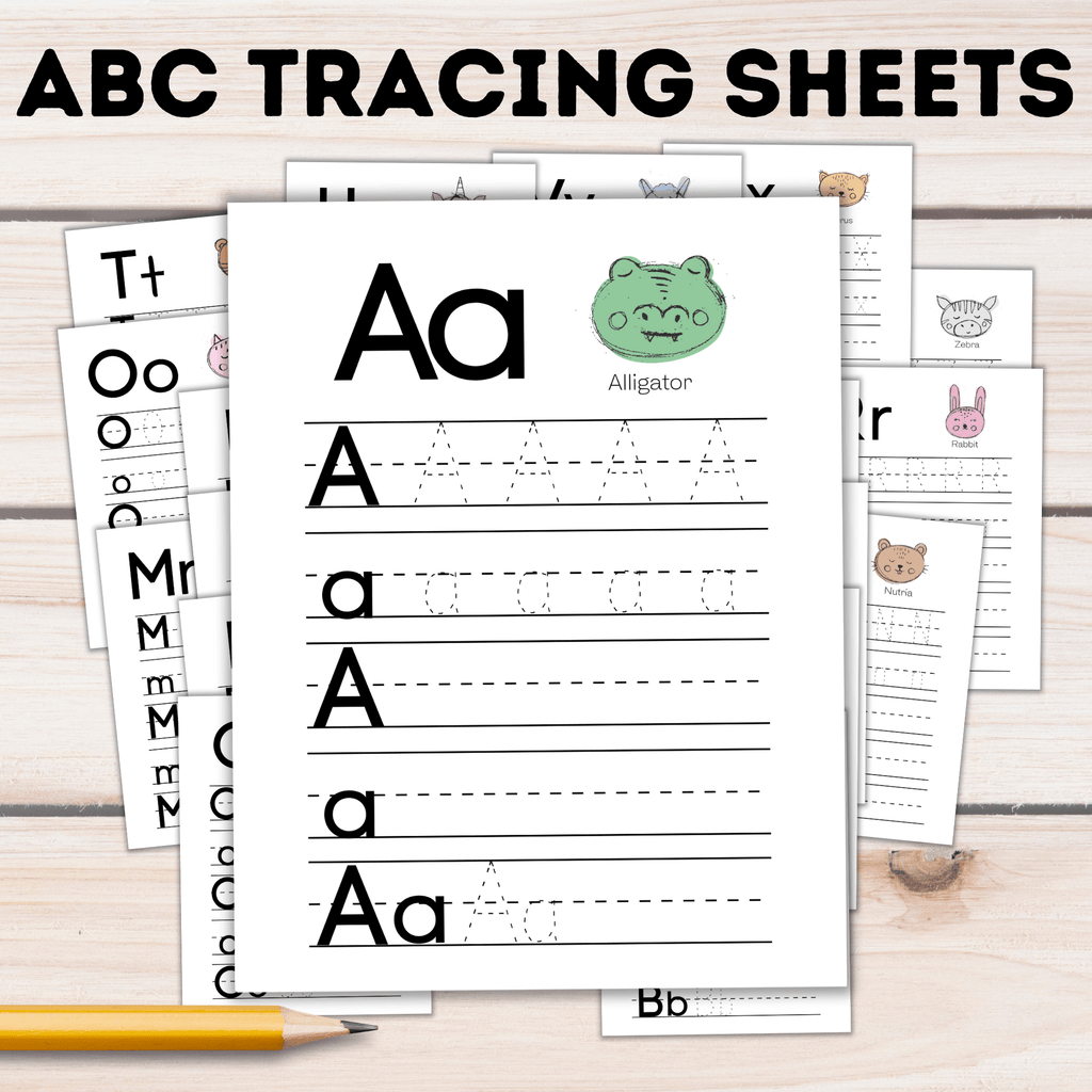 ABC Tracing Letters for Kids | Preschool Worksheets | ABC Worksheets