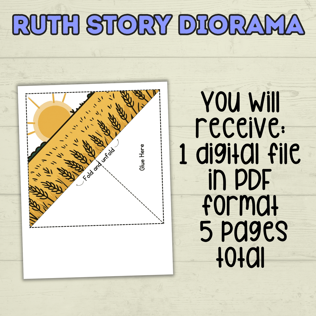 Ruth Bible Story Craft, Ruth Diorama Craft, 3D Ruth Craft, Bible Crafts, Sunday School Craft, Christian Crafts, Homeschool, Old Testament