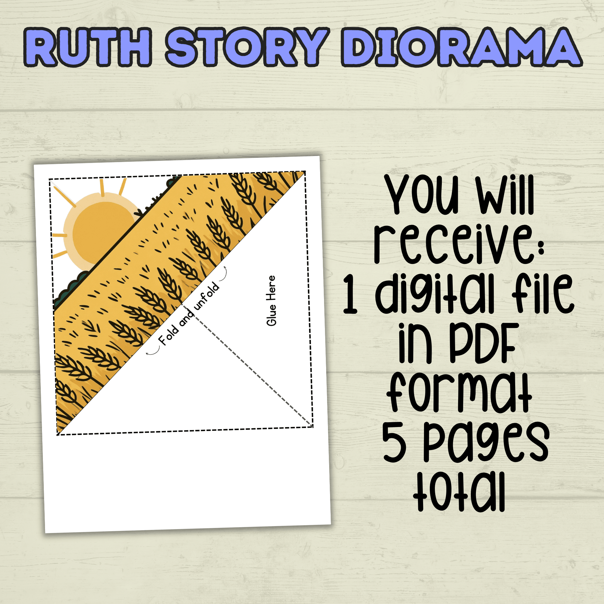 Ruth Bible Story Craft, Ruth Diorama Craft, 3D Ruth Craft, Bible Crafts, Sunday School Craft, Christian Crafts, Homeschool, Old Testament