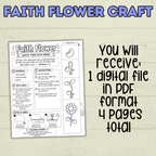 Faith Craft, Sunday School Craft, Bible Lesson, Homeschool, VBS, Christian Activity, Faith Object Lesson, Kids Craft, Faith Flower Craft