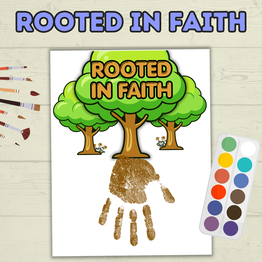 Faith Handprint Craft, Rooted In Faith Handprint Craft, Sunday School Craft, Bible Craft, Christian Craft, Homeschool, Preschool, VBS