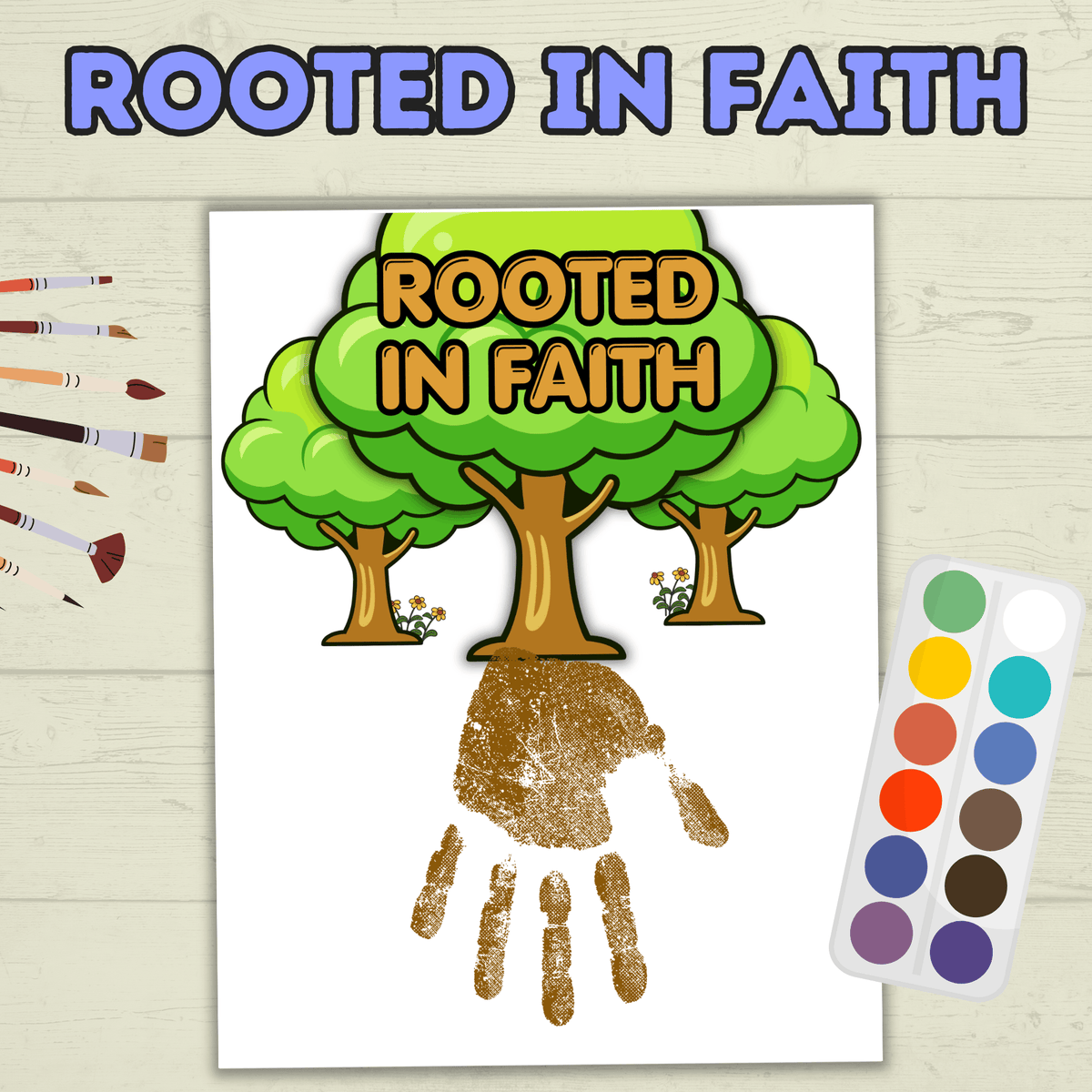 Faith Handprint Craft, Rooted In Faith Handprint Craft, Sunday School Craft, Bible Craft, Christian Craft, Homeschool, Preschool, VBS