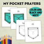 My Pocket Prayers Craft, Mini Prayers, Written Prayers, Kids prayers, Teach Kids to Pray, Sunday School Craft, Bible Lesson Craft, VBS