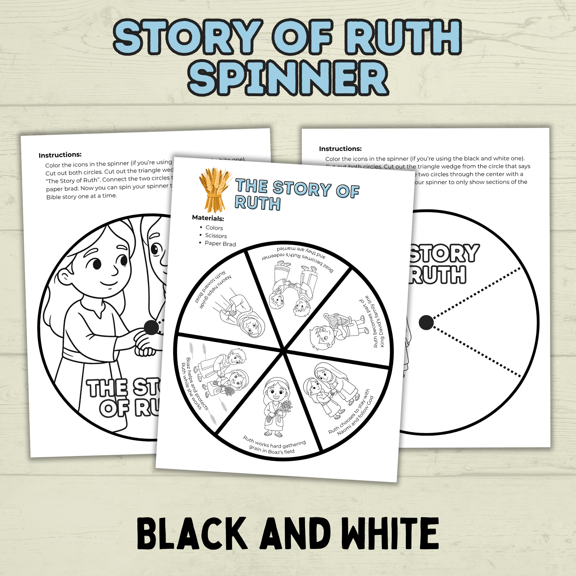 Ruth Bible Craft Bundle, Ruth and Naomi Story, Bible Craft, Sunday School Craft