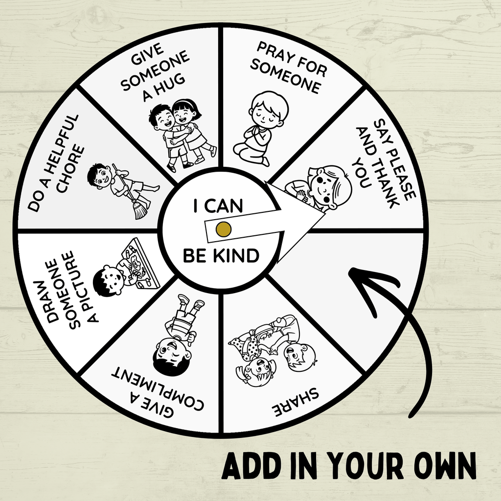 Kindness Craft for Kids, Kindness Spinner Craft, I Can Be Kind, Sunday School Craft
