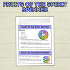 Fruits of the Spirit Craft, Spinner Craft, Sunday School Craft, Bible Craft, Bible Lesson, Christian Activity, Homeschool, Galations Lesson
