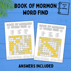 Book of Mormon Word Find for Kids | Kids Activities | Kids Printables | Book of Mormon Activities | Book of Mormon Printables | Primary