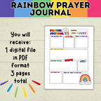 Prayer Journal for Kids | Rainbow Journal | Rainbow-themed | Journal for Kids | Teach Kids Prayer | Prayer Download | Prayer Printable