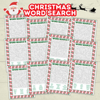 Christmas Classroom Party Printable Word Games for Kids, Group Activities, Family Reunion Holiday Game