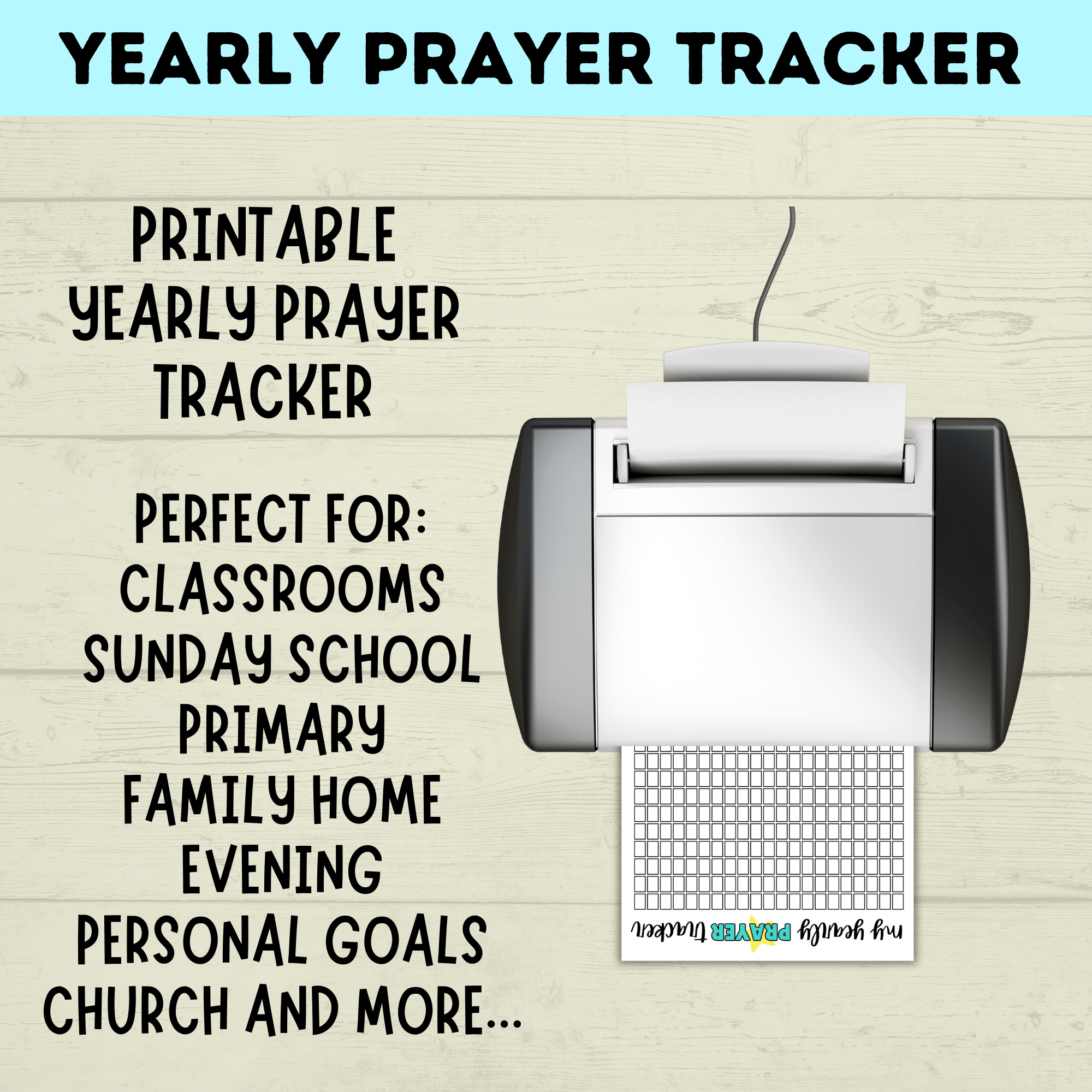 Yearly Prayer Tracker | Prayer Chart | Prayer Lessons | Primary Class Prayer Chart | Kids Prayer Printable | Prayer sheet for kids |