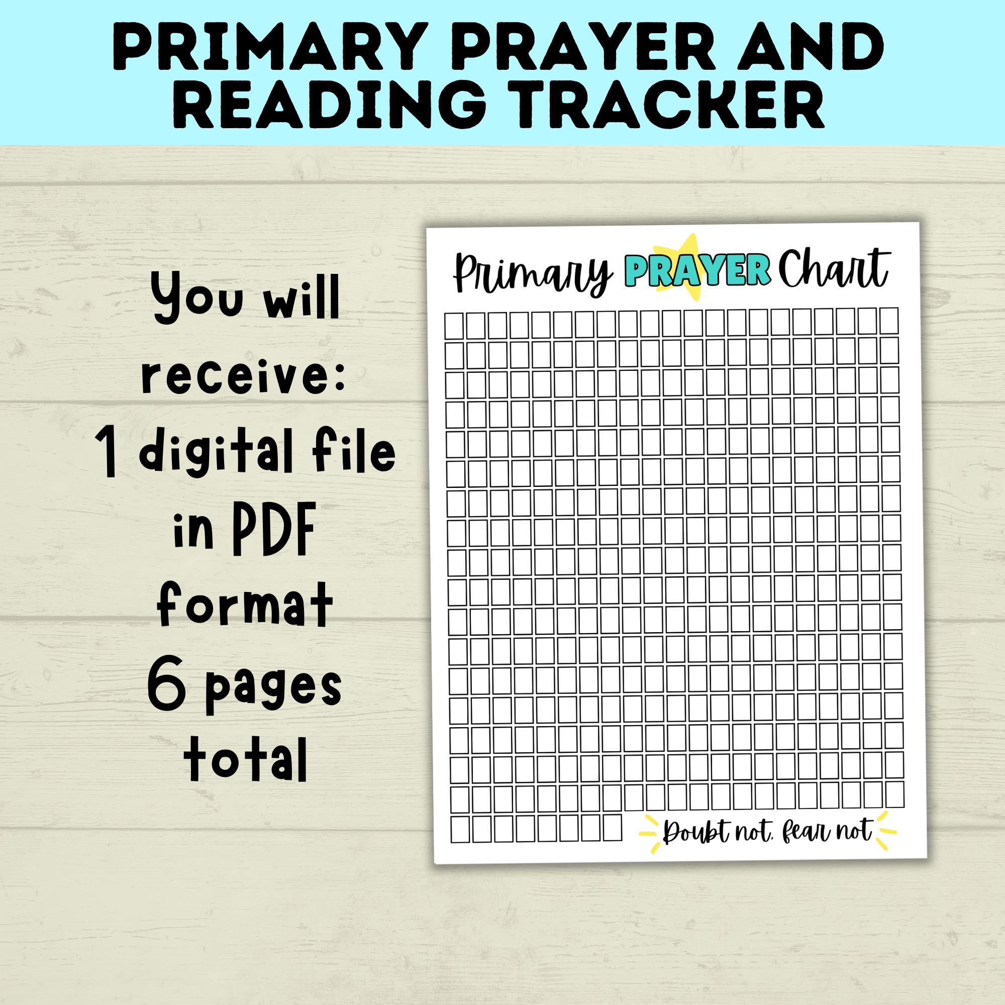 Primary Reading and Prayer Tracker | Prayer Tracker | Reading Tracker | Primary Printables | LDS Primary | Come Follow Me | Prayer Chart