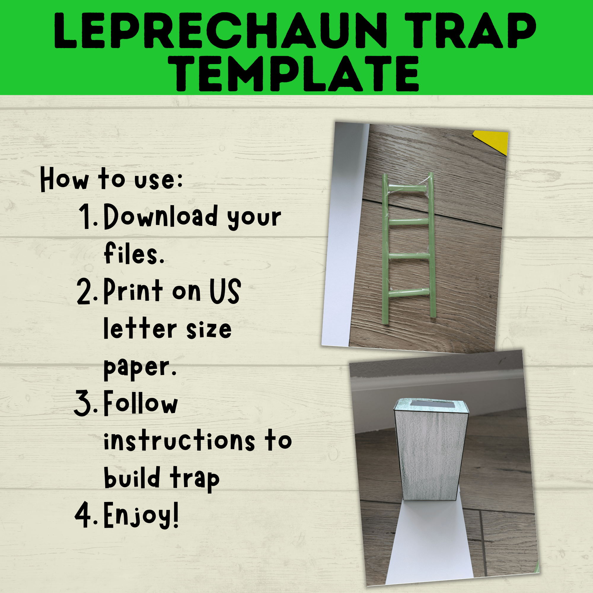 St. Patrick's Day Craft | Kids Craft | St. Patty's Day Craft | Leprechaun Craft | Leprechaun Trap | Craft template | Kids Printables