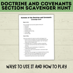 Doctrine and Covenants Scavenger Hunt | Sections of the Doctrine and Covenants Quiz | Come Follow Me | Kids Scavenger Hunt | Sunday School