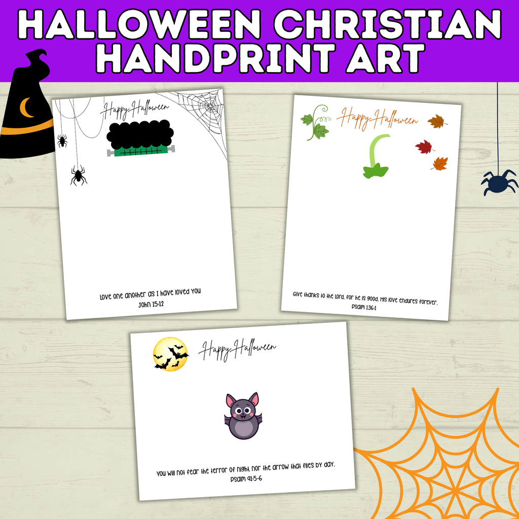 Halloween Christian Handprint Art for Kids | Bible Halloween Art | Handprint Art for Kids | Handprint Crafts | Halloween Handprint Crafts