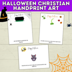 Halloween Christian Handprint Art for Kids | Bible Halloween Art | Handprint Art for Kids | Handprint Crafts | Halloween Handprint Crafts