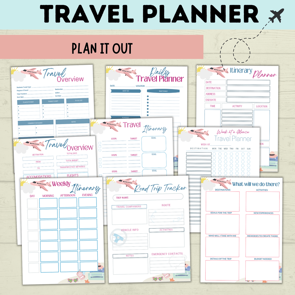 Travel Planner for the Whole Family | Family Planner | Budget Planner | Travel Calendar | Travel Itinerary | Travel Research | PDF download