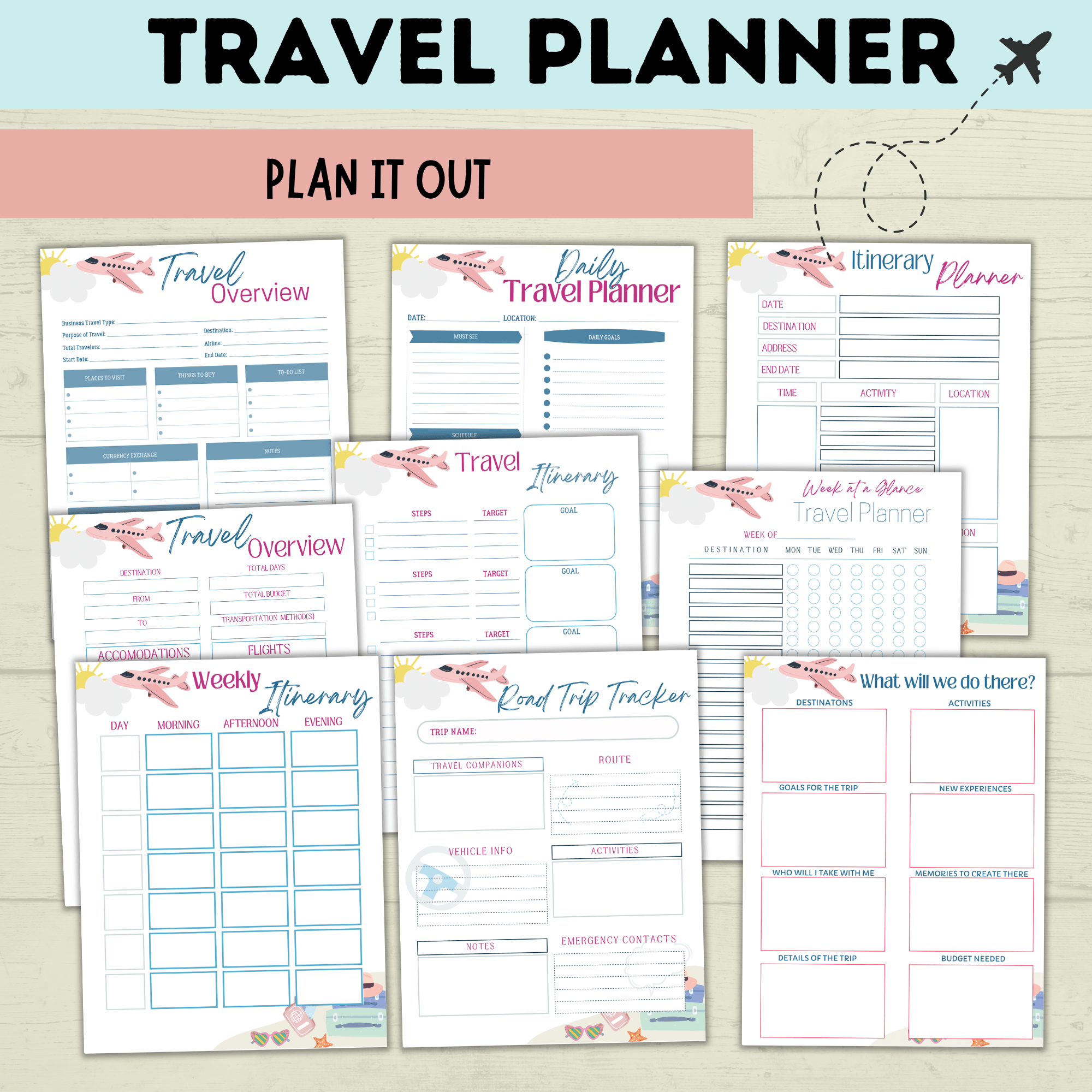 Travel Planner for the Whole Family | Family Planner | Budget Planner | Travel Calendar | Travel Itinerary | Travel Research | PDF download