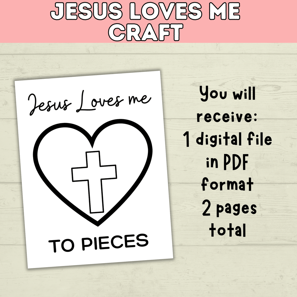 Jesus Loves You Craft | Jesus | Craft | Kids Craft Template | Toddler Craft | Sunday School Craft | Easter Craft | Bible Study