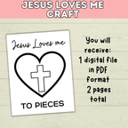 Jesus Loves You Craft | Jesus | Craft | Kids Craft Template | Toddler Craft | Sunday School Craft | Easter Craft | Bible Study