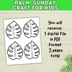 Palm Sunday Craft | Palm Leaf Craft | Sunday School Craft | Easter Craft | Holy Week Craft | Craft Template | Easter Story