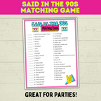 90s Games | 90s Birthday Games | 90s | 90s Party Games | Printable Games | Retro Party Games | 1990s Party Games | 90s Trivia | Throwback