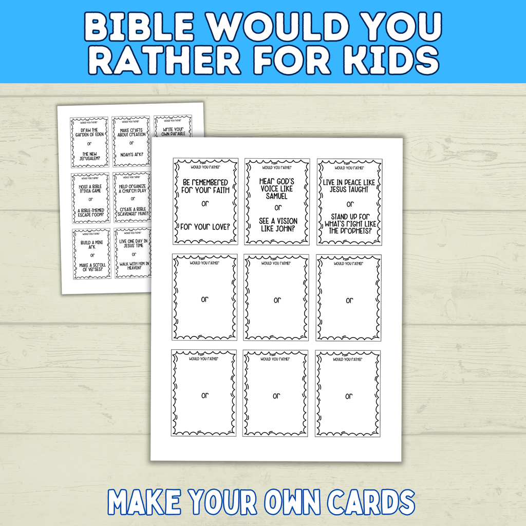 Bible Games for Kids | Would You Rather Bible Edition for Kids | Church Games | Digital Download | Bible Trivia | Sunday School Games