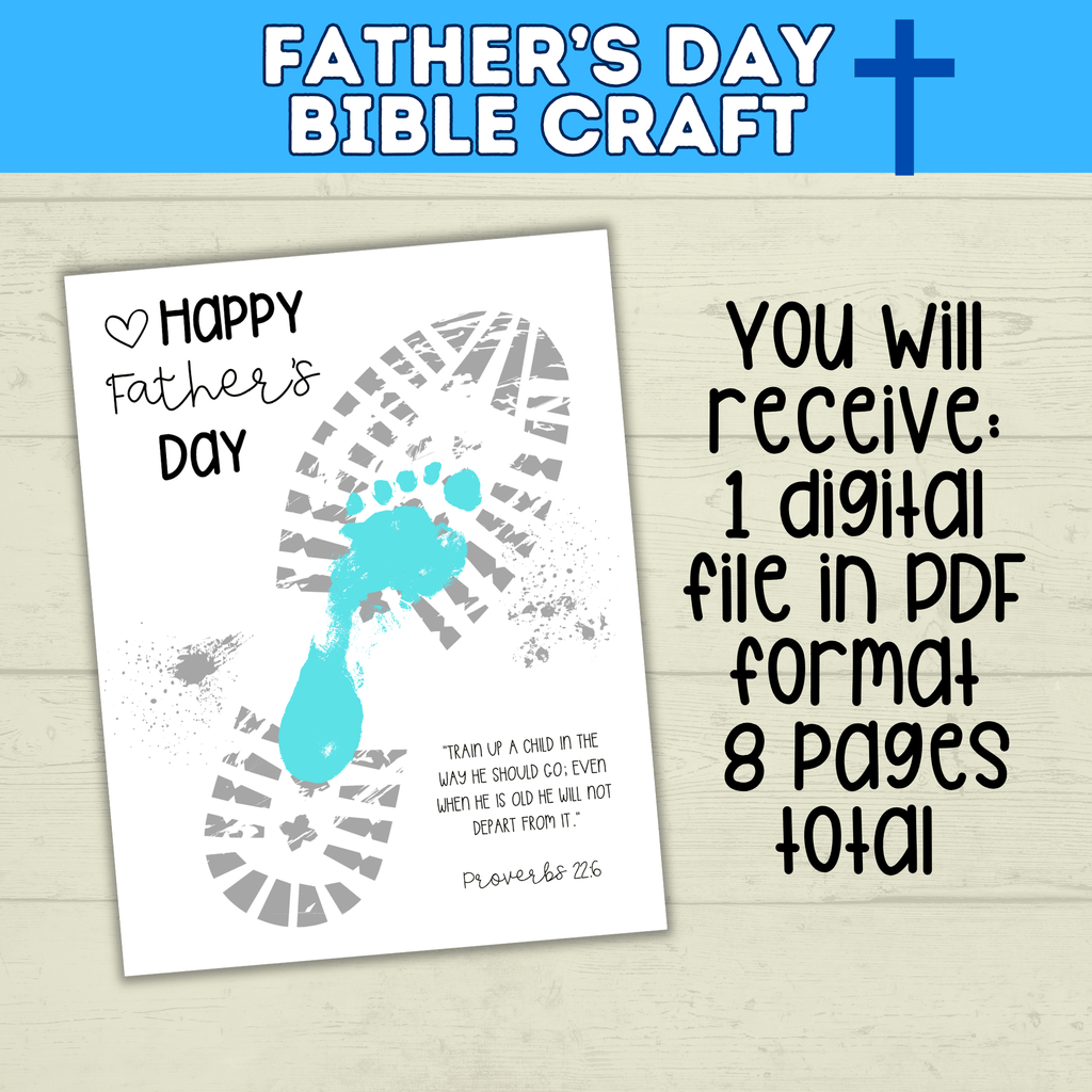 Father's Day Bible Craft for Kids | Bible Craft | Father's Day Craft | Footprint Craft for Dad | Father's Day Gift | Father's Day Card