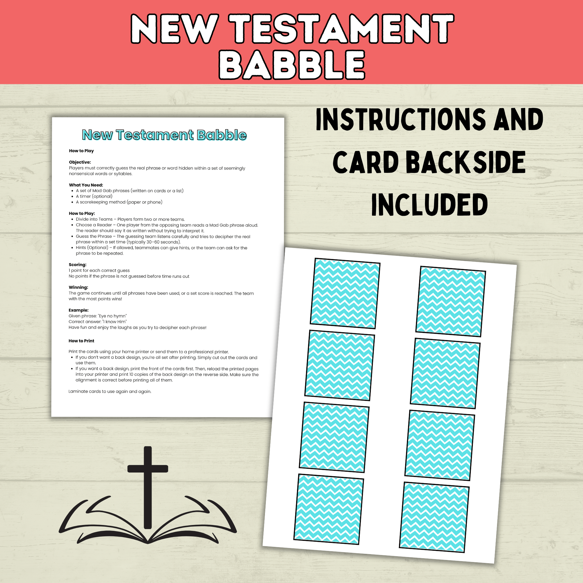 Bible Games | New Testament Game Babble | Youth Church Game | Bible Printable | Digital Download | Party Games | Scriptures | Young Women