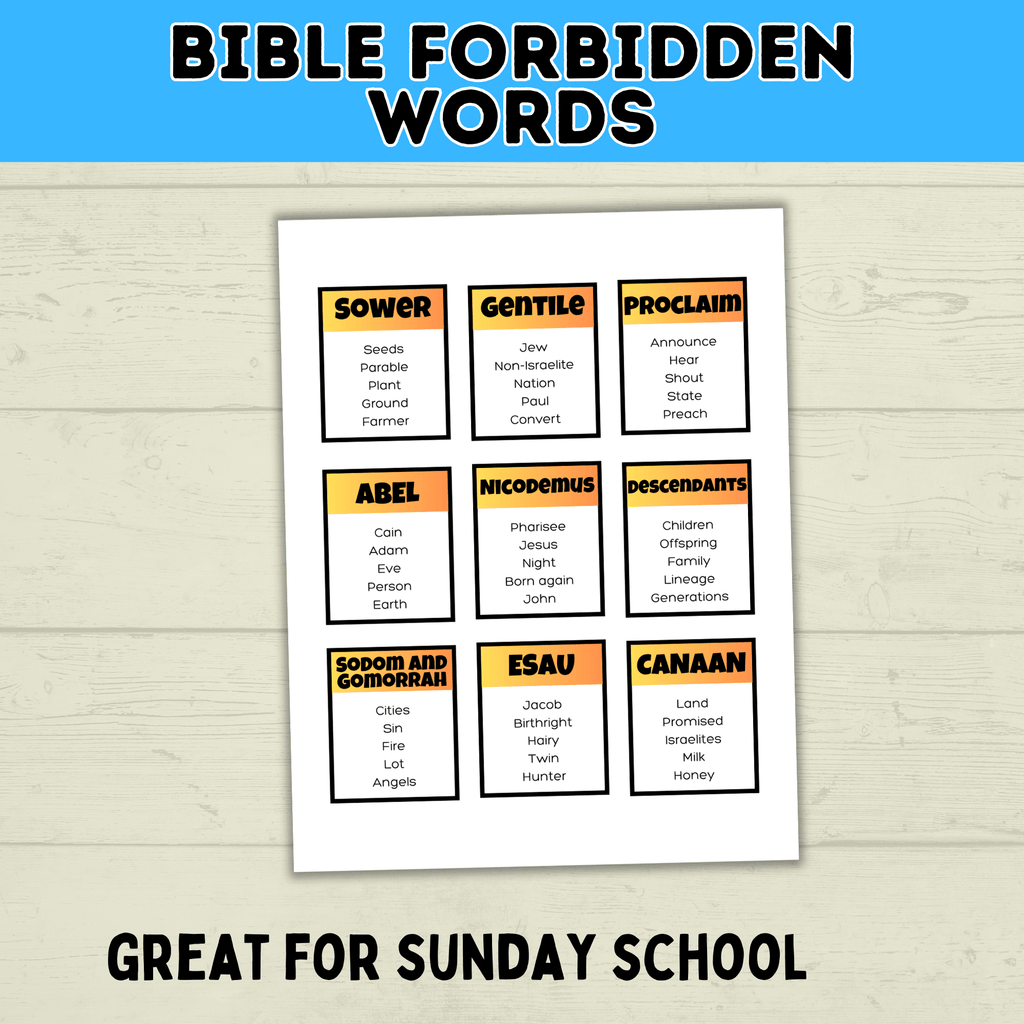 Church Taboo Card Game | Religious Card Game | Games for Church