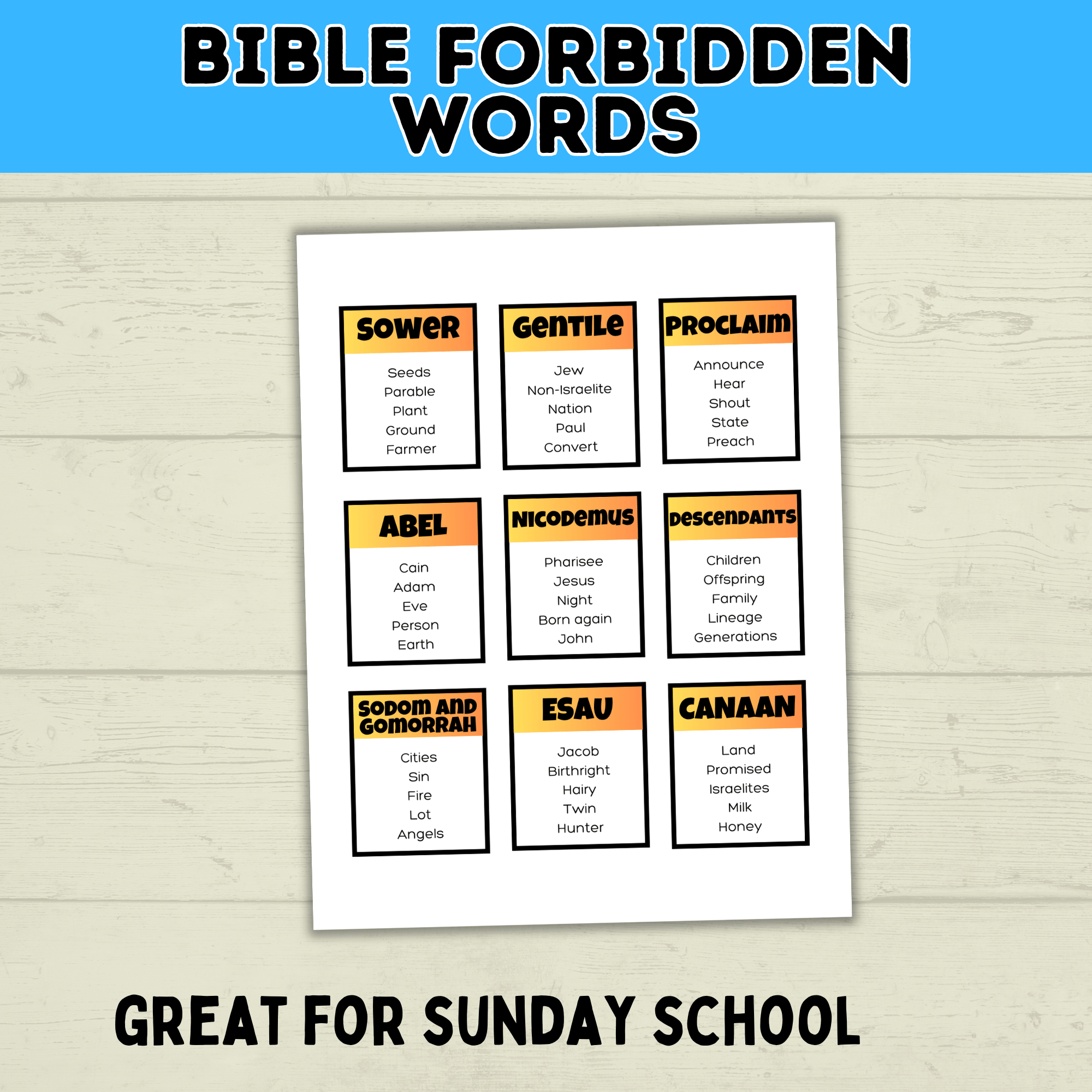 Church Taboo Card Game | Religious Card Game | Games for Church