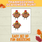 Thanksgiving Scavenger Hunt | Turkey Scavenger Hunt | Kids Thanksgiving Activities | Kids Games | Thanksgiving Games | Digital Download