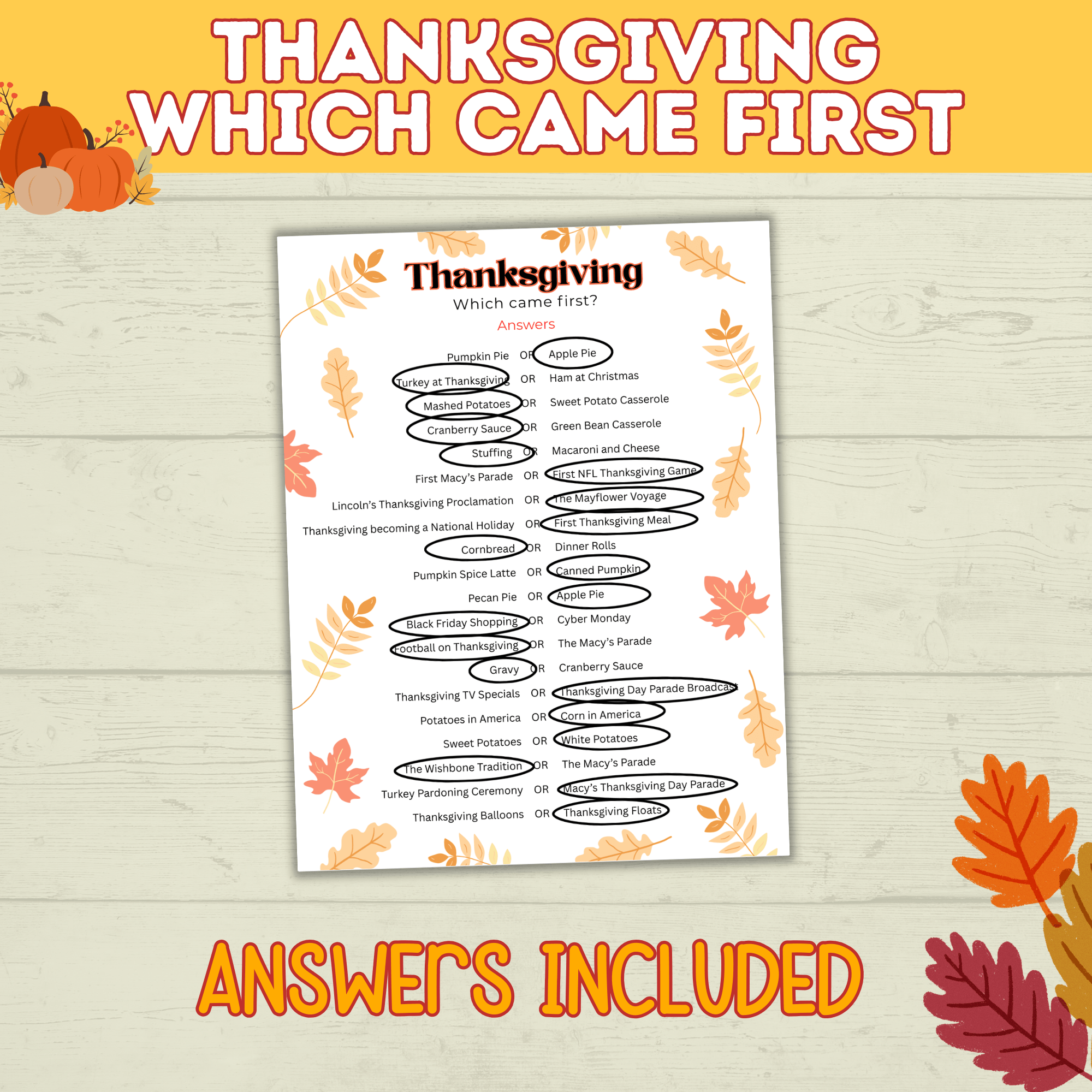 Thanksgiving Kids Game | Thanksgiving Party Game | Kids Digital Download | Kids Game | PDF download | Thanksgiving Activity | Family Game