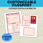 Customizable Passport | Design Your Own Passport | Passport Craft | Kids Crafts | Craft Template | Travel Craft | Passport Book | Kids