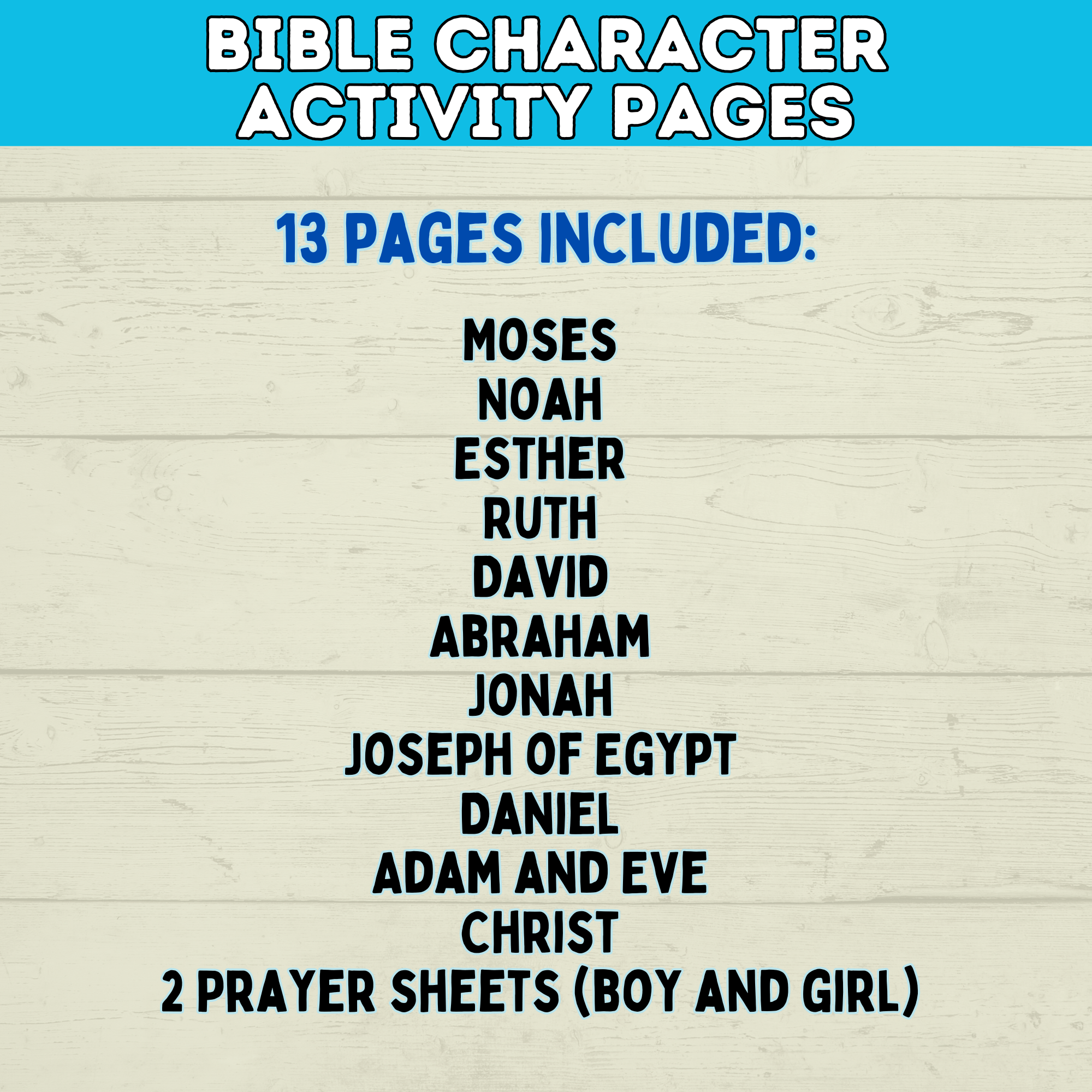 Bible Activity Sheets | Kids Coloring Pages | Bible Lesson Plans | Moses | Abraham | Noah | Esther | Ruth | Digital Download | Printables