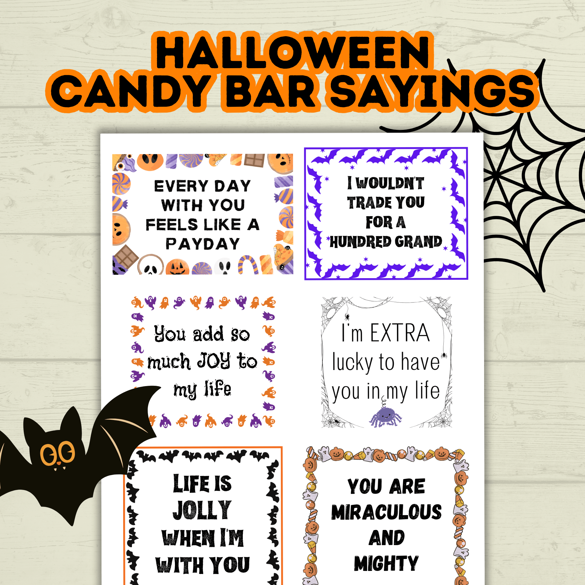 Halloween Candy Bar Pun Gift and Treat Tags