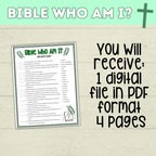 Bible Games | Bible Who Am I?  | Bible Trivia | Bible Activities | Kids Trivia | Sunday School | Christian Games | Digital Download