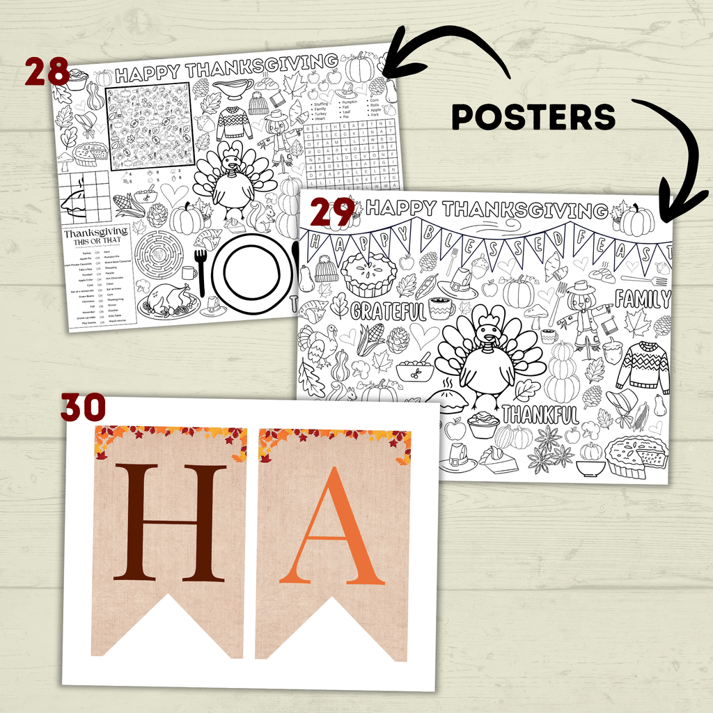 The Mega Kids Thanksgiving Activity and Crafts Bundle