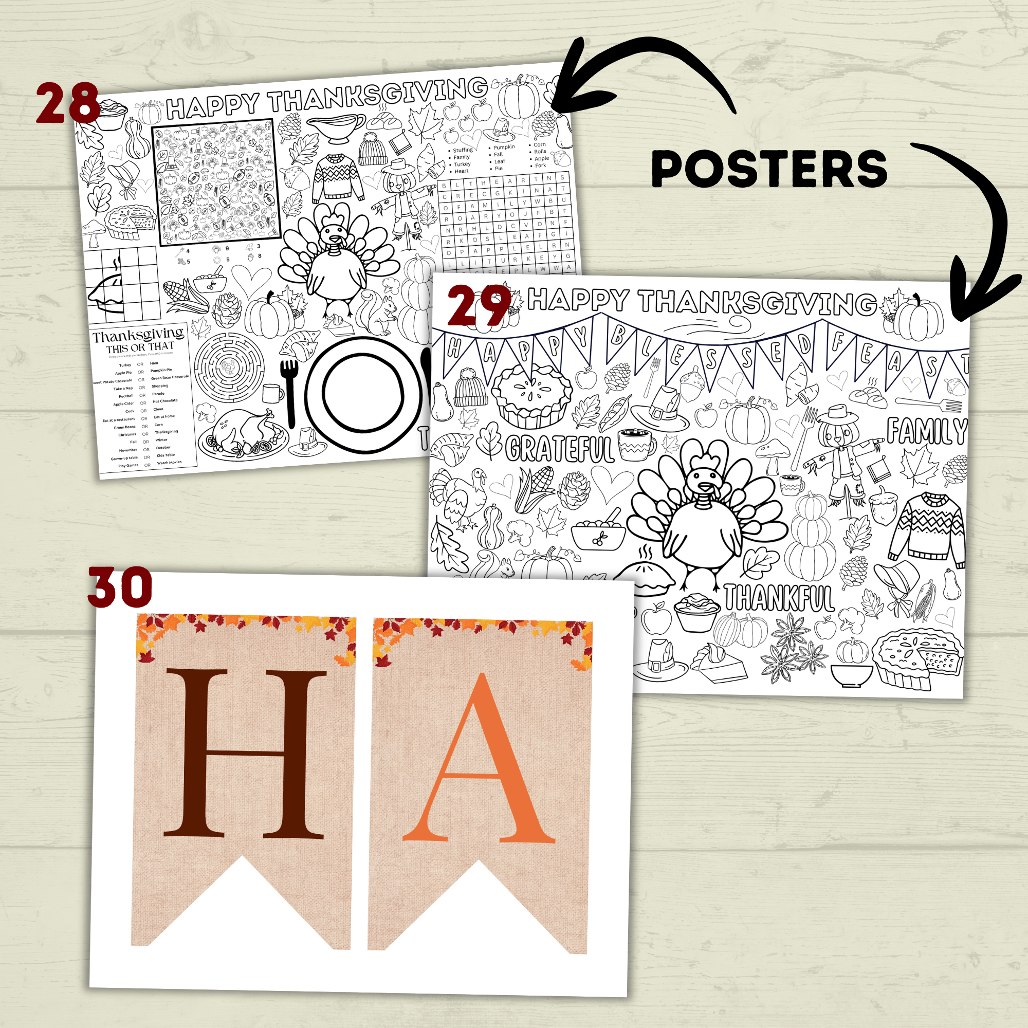 The Mega Kids Thanksgiving Activity and Crafts Bundle