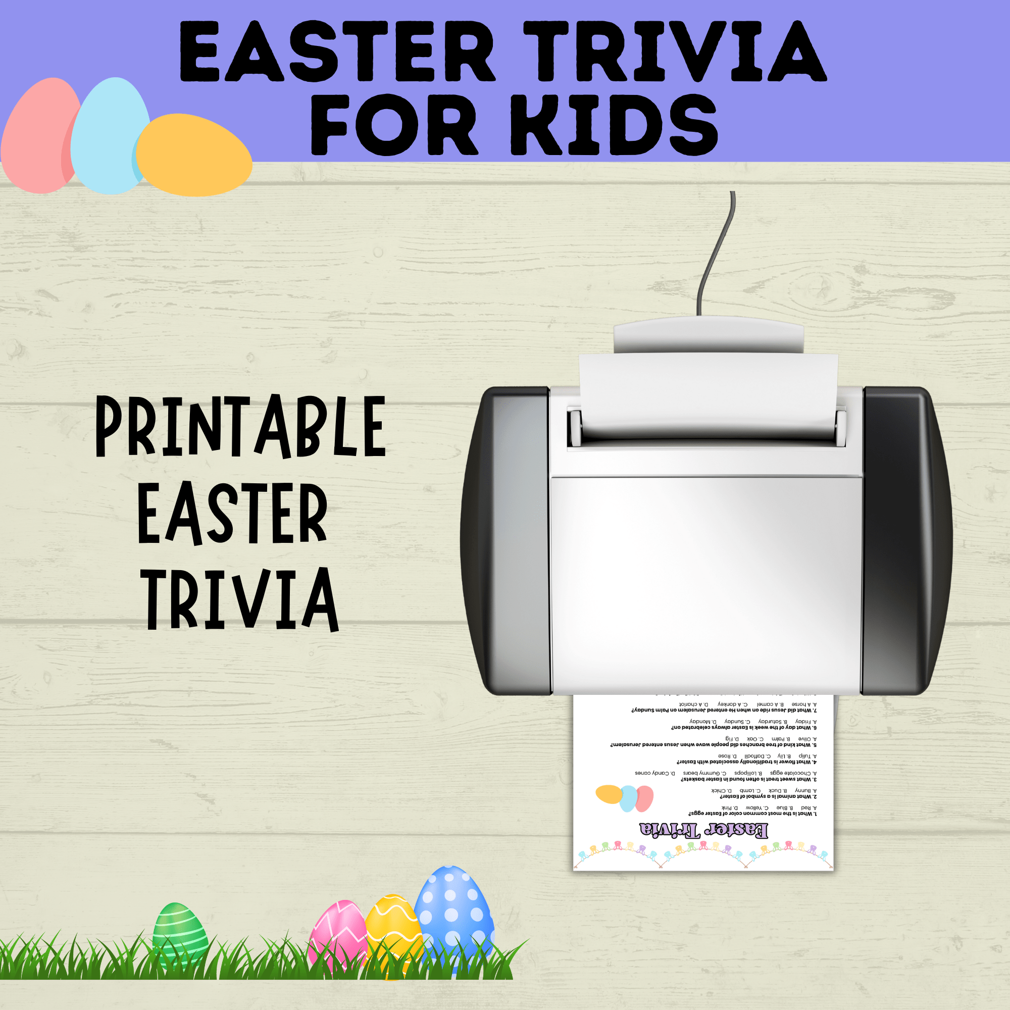 Easter Trivia for Kids | Kid's Trivia | Easter Printables | Easter Games | Kids Games | Classroom Games | Party Games | PDF download