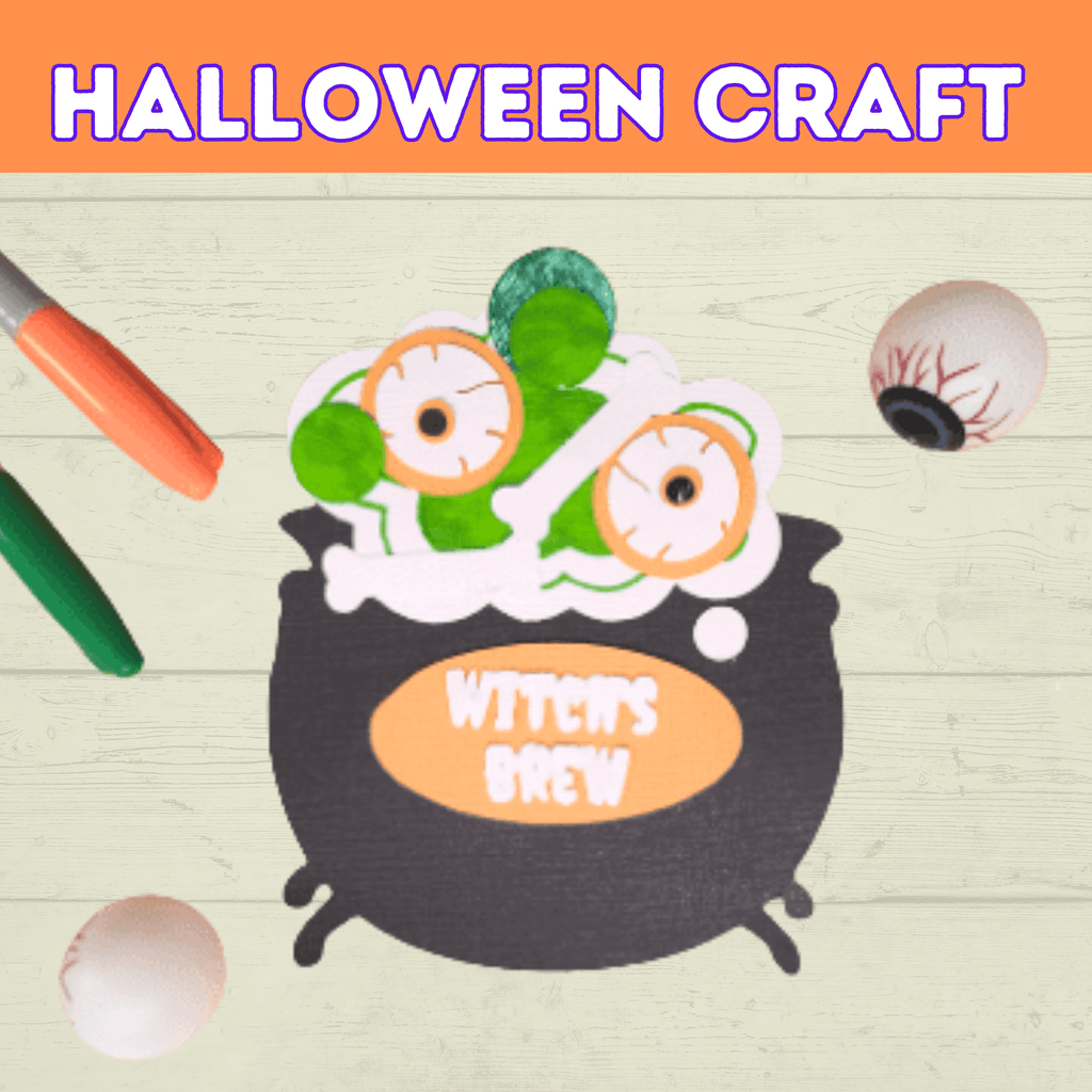 Kids Halloween Craft | Witch's Brew Caldron Craft | Halloween Craft Kit | Halloween Party | Halloween Printable | Digital Download