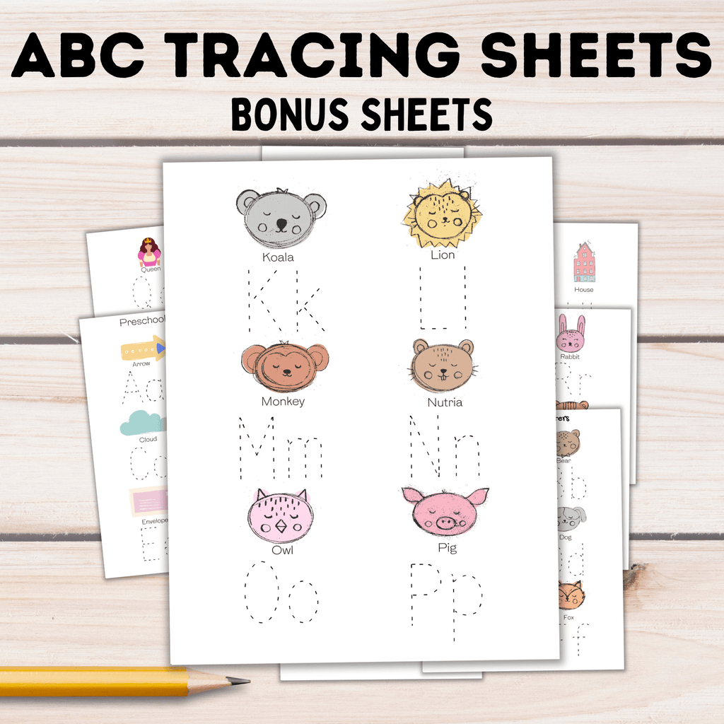 ABC Tracing Letters for Kids | Preschool Worksheets | ABC Worksheets