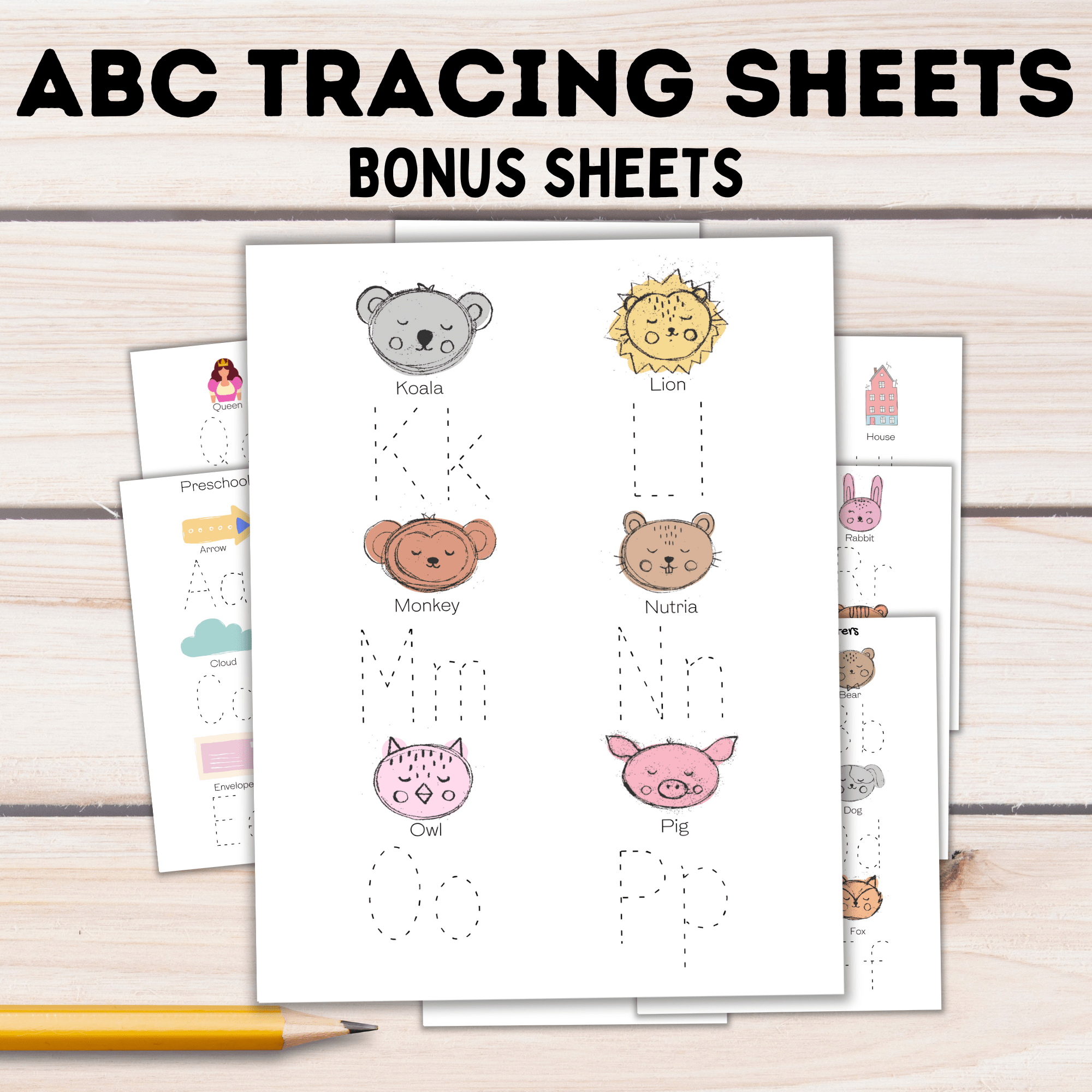 ABC Tracing Letters for Kids | Preschool Worksheets | ABC Worksheets