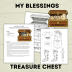 Count Your Blessings Treasure Chest, Sunday School Craft, Cut and Paste Craft, Thankful Craft for Kids