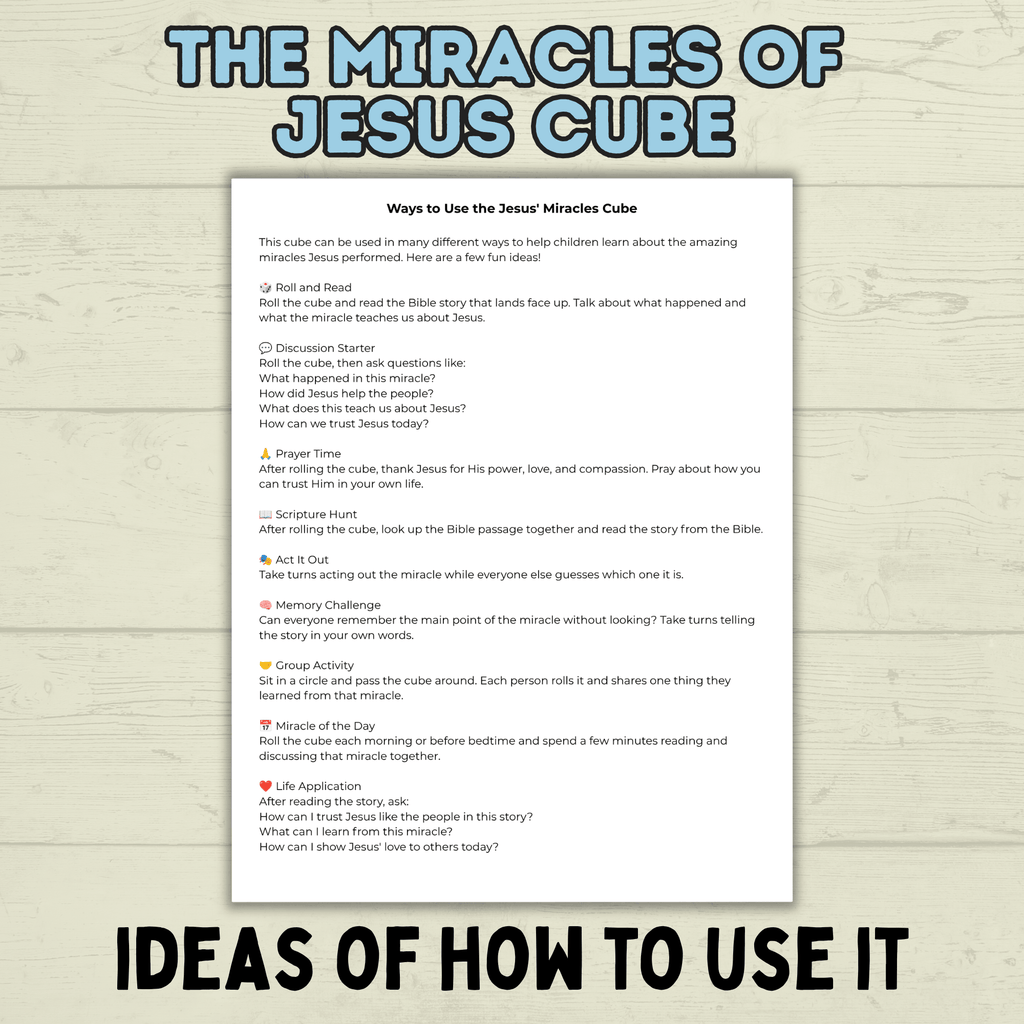 Miracles of Jesus Cube Craft, Jesus Craft, Bible Cube Craft, Sunday School Craft