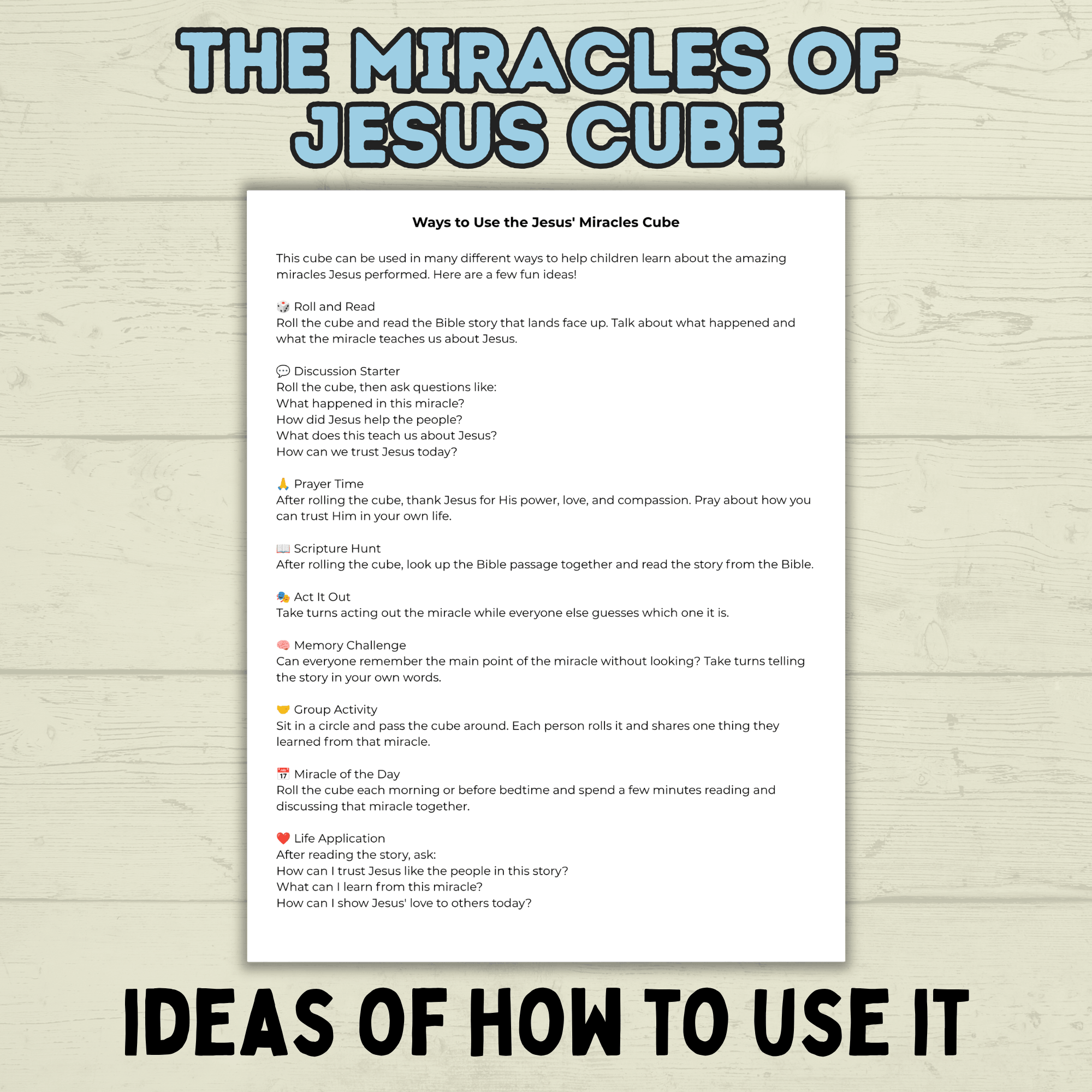 Miracles of Jesus Cube Craft, Jesus Craft, Bible Cube Craft, Sunday School Craft
