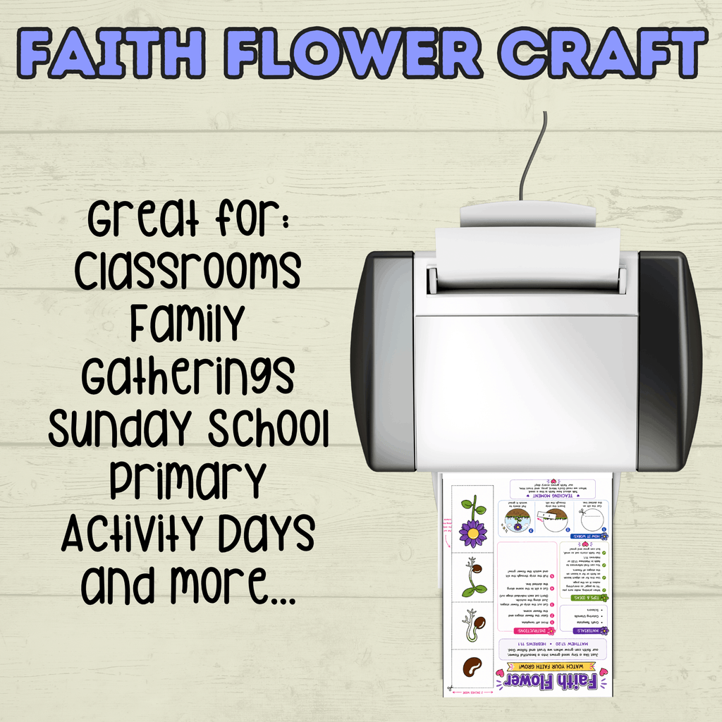 Faith Craft, Sunday School Craft, Bible Lesson, Homeschool, VBS, Christian Activity, Faith Object Lesson, Kids Craft, Faith Flower Craft