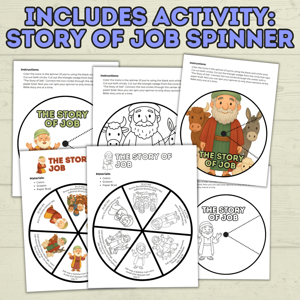 Trust in God Lesson, Bible Lesson, Job Story, Job Lesson, Noah Lesson, Noah and the Ark, Job Trivia, Sunday School Activity