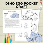 Dinosaur Egg Cut and Paste Craft, Preschool Crafts, Toddler crafts, Homeschool, Dino Egg Craft