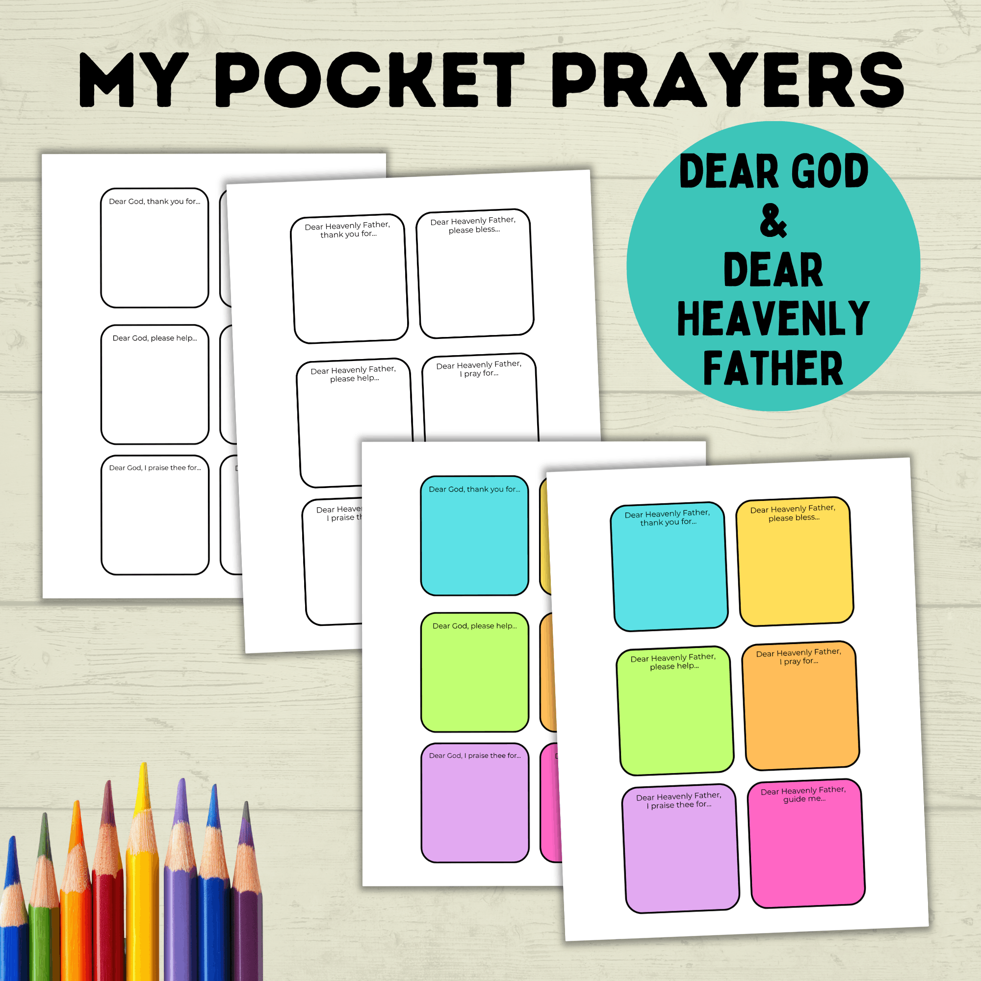 My Pocket Prayers Craft, Mini Prayers, Written Prayers, Kids prayers, Teach Kids to Pray, Sunday School Craft, Bible Lesson Craft, VBS